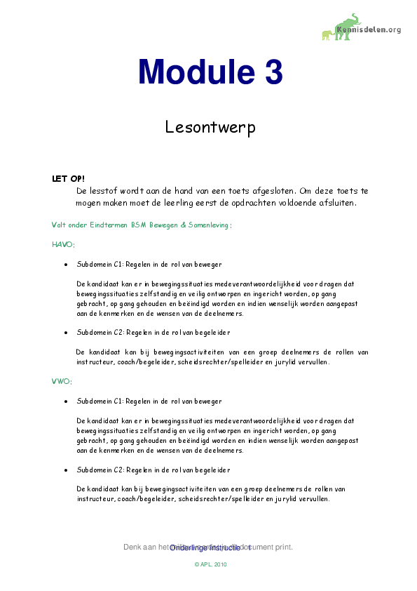 Lesontwerp hoogspringen