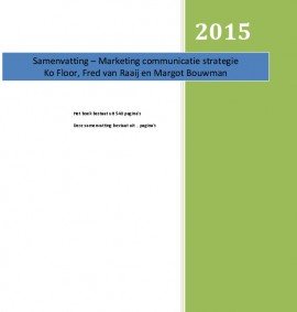 Marketing Communicatie Strategie Samenvatting