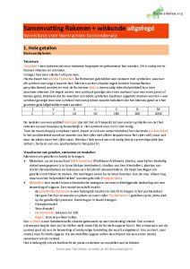 Samenvatting Rekenen wiskunde uitgelegd H1 en H2 Kennisbasis voor leerkrachten basisonderwijs