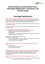 Geschiedenis samenvatting havo 5 koude oorlog, Verenigde Nederlanden, Duitsland. Centraal examen 2017