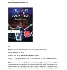 Samenvatting Inleiding tot de marketing