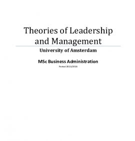 Theories of Leadership and Management