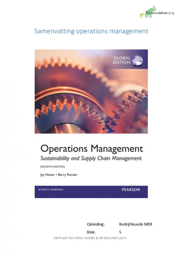 Samenvatting Operations Management