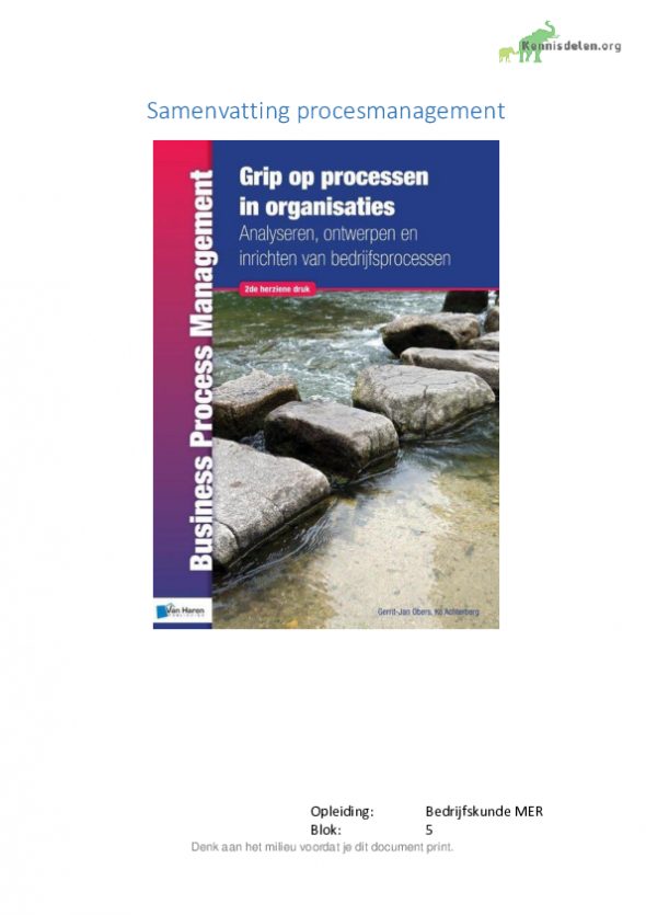 Samenvatting procesmanagement