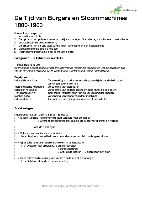 Samenvatting Van Hoofdstuk 9 Van Geschiedenis Werkplaats. Paragraaf 1 T ...