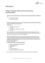 Studievragen psychofarmacologie college 1 en 2