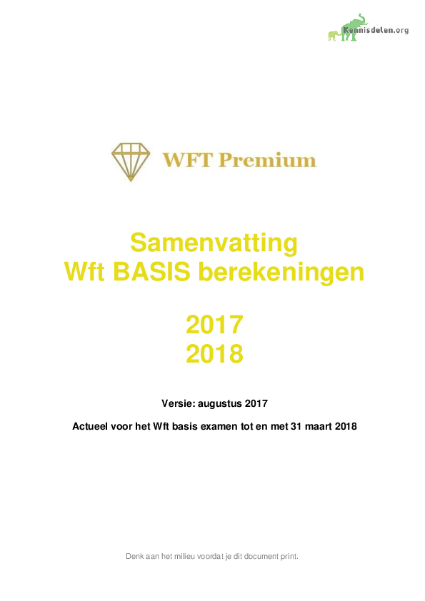 Wft basis berekeningen