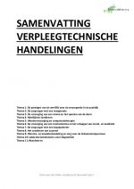 Samenvatting Verpleegtechnische Handelingen