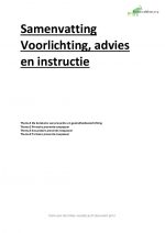 Samenvatting Voorlichting, advies en instructie