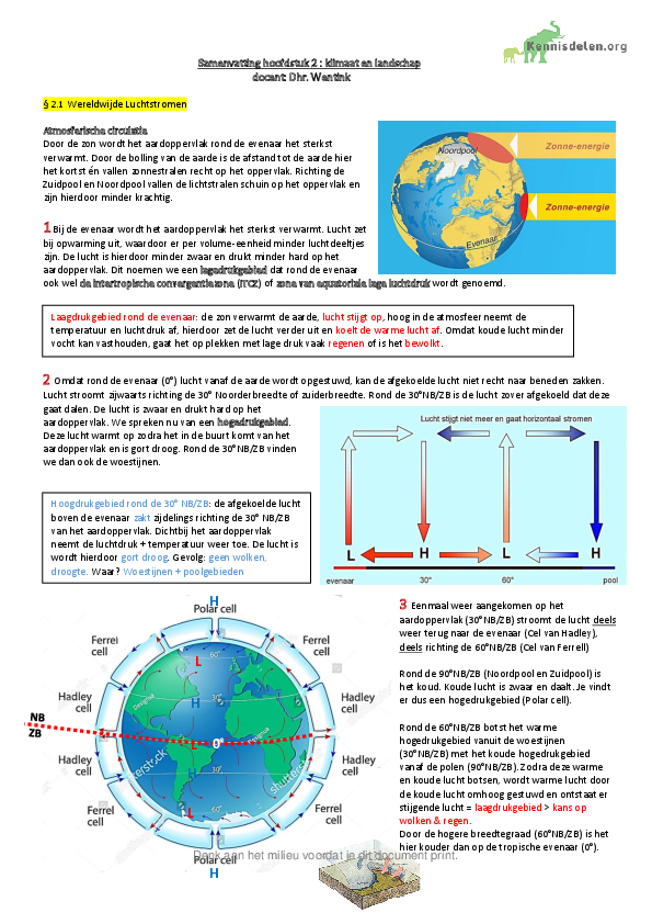 Aardrijkskunde Havo 4 BuiteNLand Hoofdstuk 2 : Klimaat En Landschap ...