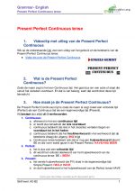 Present Perfect Continuous tense  uitleg