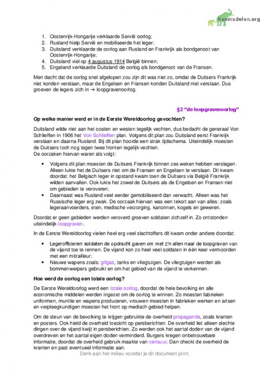 Memo geschiedenis  samenvatting  vmbotl 4  hoofdstuk 2 'de Eerste